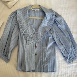 & Other Stories Light Blue Striped Blouse
